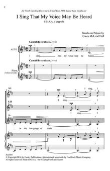 I Sing That My Voice May Be Heard 