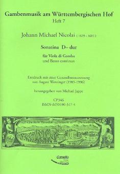 Sonatina D-dur für Viola di Gamba und Basso continuo 