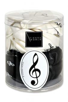 Luftballonbox Violinschlüssel schwarz-weiß 