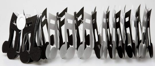 Girlande Noten schwarz-weiß (3 Stück) 