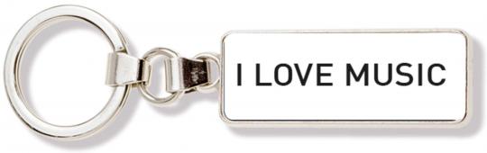 Schlüsselanhänger 'I Love Music' weiß (5 Stück) 