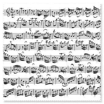 Brillenputztuch Notenblatt weiß (5 Stück) 