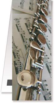 Lesezeichen Querflöte - Notenblatt magnetisch (10 Stück) 