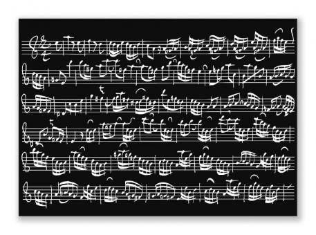 Postkarte Notenblatt schwarz (10 Stück) 