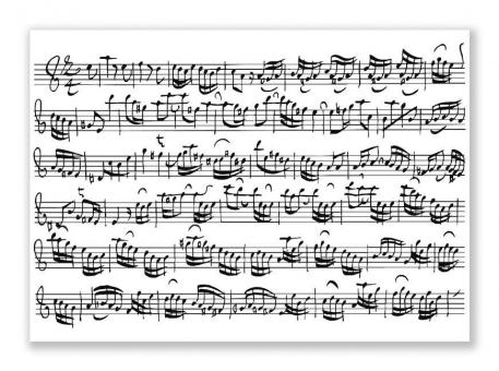 Postkarte Notenblatt weiß (10 Stück) 