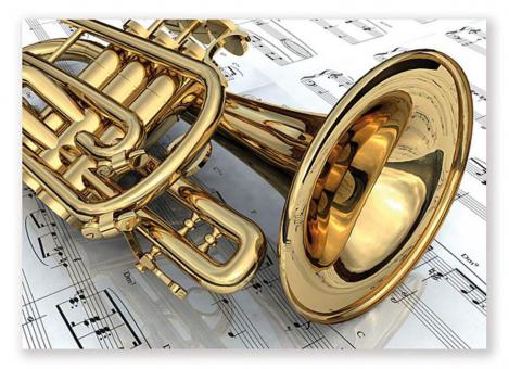 Postkarte Trompete - Notenblatt (10 Stück) 