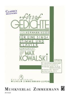 Fünf Gedichte von Hermann Hesse op. 14 Standard