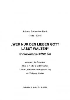 Choralvorspiel 'Wer nur den lieben Gott lässt walten' 