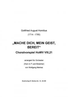 Choralvorspiel 'Mache dich, mein Geist, bereit' 
