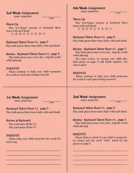 1st Semester Class Lesson Sheets 