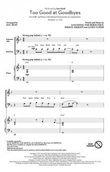 Too Good at Goodbyes Standard