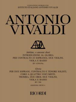 Jubilate O Amoeni Chori And Gloria RV588 Score Critical Edition 