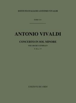 Concerto G Major Strings Basso Continuo RV156 Score Fxi#17 RV156 