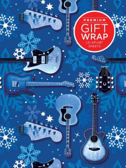 Hal Leonard Wrapping Paper - Blue Guitars & Snowflakes Theme 