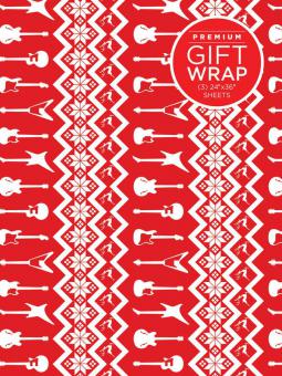 Hal Leonard Wrapping Paper - Red & White Holiday Guitar Theme 