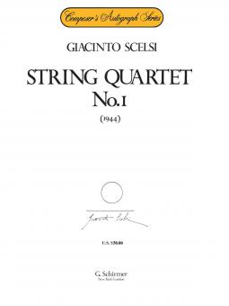 String Quartet No. 1 Comp Set 1944 Composers Autograph Series 