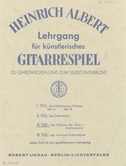 Lehrgang für künstlerisches Gitarrespiel Teil 3 