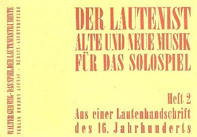 Aus einer Lautenhandschrift des 16. Jahrhunderts 