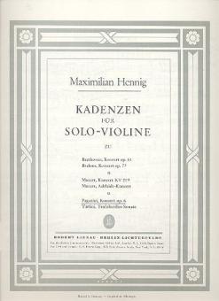 Kadenzen zu: Paganini op. 6 