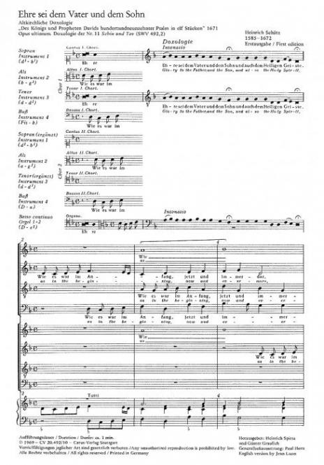 Ehre sei dem Vater und dem Sohn d-Moll SWV 492 (Schluß) (Heinrich