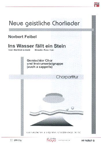 Die Priester Ins Wasser Fällt Ein Stein Ins Wasser fällt ein Stein » Noten für gemischten Chor