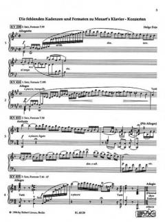 Die fehlenden Kadenzen von Wolfgang Amadeus Mozart 