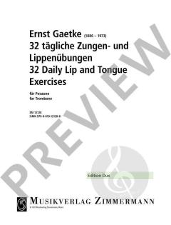 32 tägliche Zungen- und Lippenübungen von Ernst Gaetke für Posaune im Alle Noten Shop kaufen