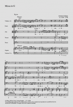 Missa in G-Dur (Messe in G) (Antonio Caldara) 