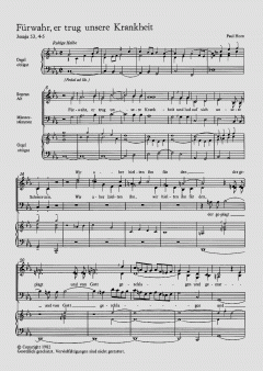 Fürwahr, er trug unsere Krankheit (Paul Horn) 