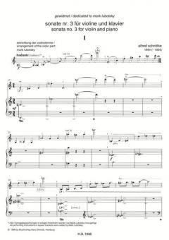 Sonate Nr. 3 von Alfred Schnittke für Violine und Klavier im Alle Noten Shop kaufen