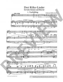 Drei Rilke-Lieder op. 16 für hohe Stimme und Klavier von Harald Heilmann 