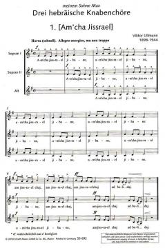 Drei hebräische Knabenchöre von Viktor Ullmann (Download) 