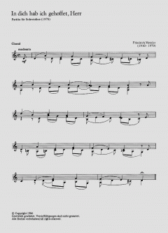 In dich hab ich gehoffet von Friedrich Metzler 