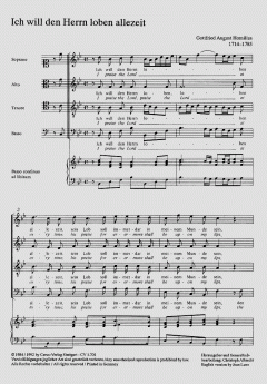 Ich will den Herrn loben allezeit (I) (Gottfried August Homilius) 