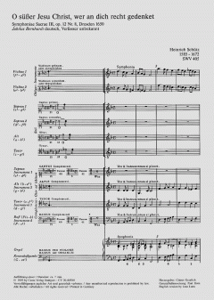 O süsser Jesu Christ, wer an dich (Heinrich Schütz) 