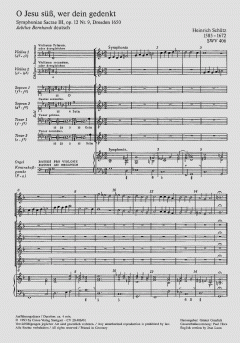 O Jesu süss, wer dein gedenkt (Heinrich Schütz) 