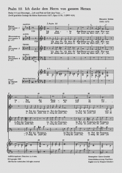 Ich danke dem Herrn; Lob und Preis (Heinrich Schütz) 