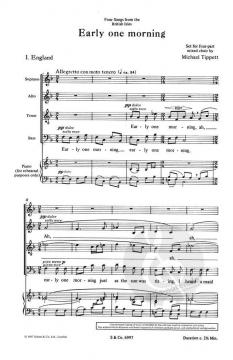 Vier Lieder von den Britischen Inseln Nr. 1 von Sir Michael Tippett (Download) 