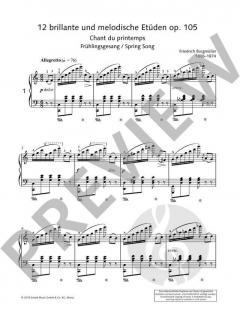 12 brillante und melodische Etüden op. 105 von Johann Friedrich Burgmüller (Download) 