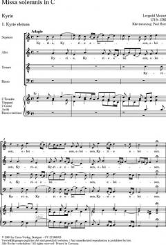 Missa solemnis in C von Leopold Mozart (Download) 