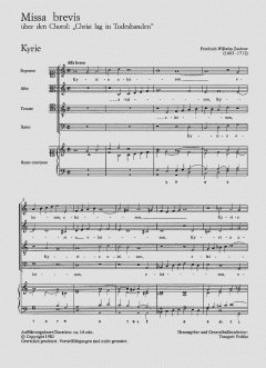 Missa brevis über Christ lag in Todesbanden (Friedrich Wilhelm Zachow) 