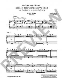 Leichte Variationen über sechs österreichische Volkslieder von Friedrich Kuhlau (Download) 