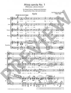 Missa sancta Nr. 1 Es-Dur WeV A.2 / WeV A.3 von Carl Maria von Weber (Download) 