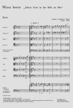 Missa brevis von Johann Nikolaus Bach (Download) 