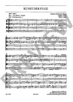 Die Kunst der Fuge BWV 1080 von Johann Sebastian Bach 