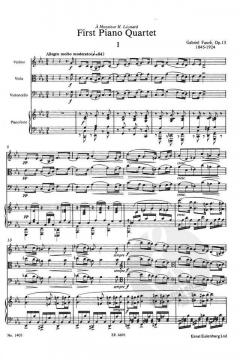 Klavierquartett Nr. 1 op. 15 von Gabriel Fauré 