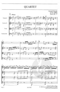 Streichquartett C-Dur, Kaiserquartett op. 76/3 Hob. III:77 von Joseph Haydn im Alle Noten Shop kaufen
