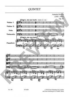 Quintet A-Dur op. 81 B 155 von Antonín Dvořák 