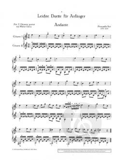 Leichte Duette für Anfänger von Fernando Sor (Download) 