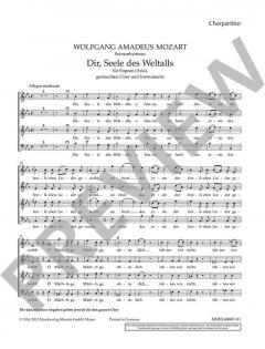 Dir, Seele des Weltalls KV 468a von Wolfgang Amadeus Mozart 